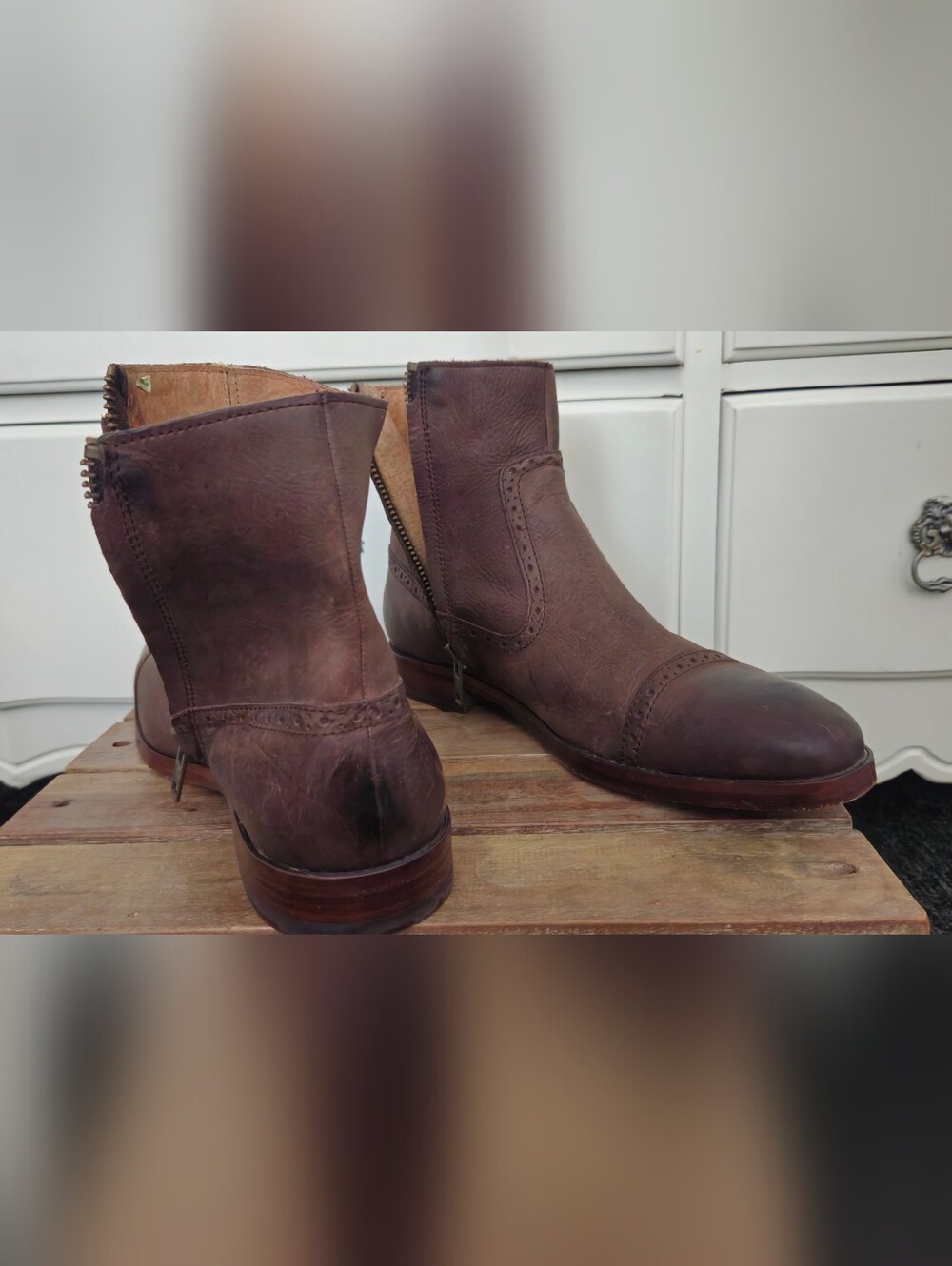 Used Vintage-Polo Ralph Lauren "Demonte" Side-Zip Ankle Boot - Picture 4 of 16